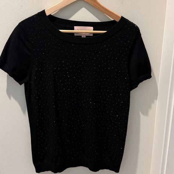 Philosophy Black Knit Top with sequins size medium - Picture 1 of 7